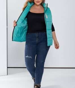 Жилет женский демисезонный, цвет бирюзовый, 257R95