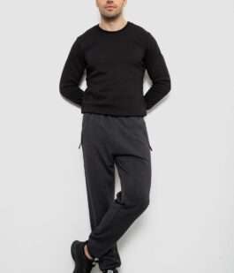 Спортивные штаны мужские на флисе, цвет серый, 244R41748