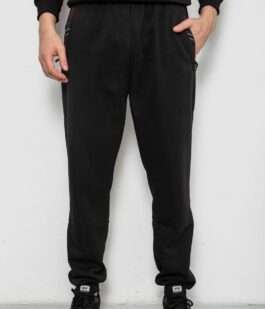 Спортивные штаны мужские на флисе, цвет черный, 244R41748