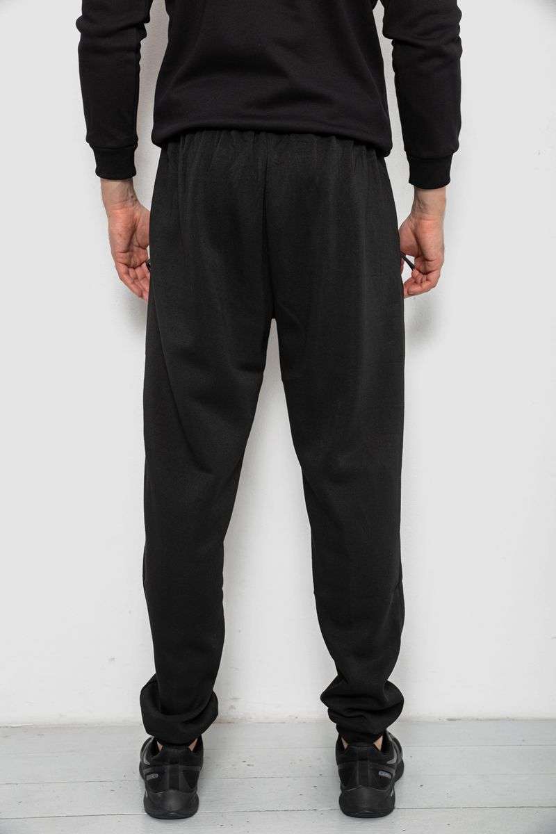 Спортивные штаны мужские на флисе, цвет черный, 244R41748 — изображение 4