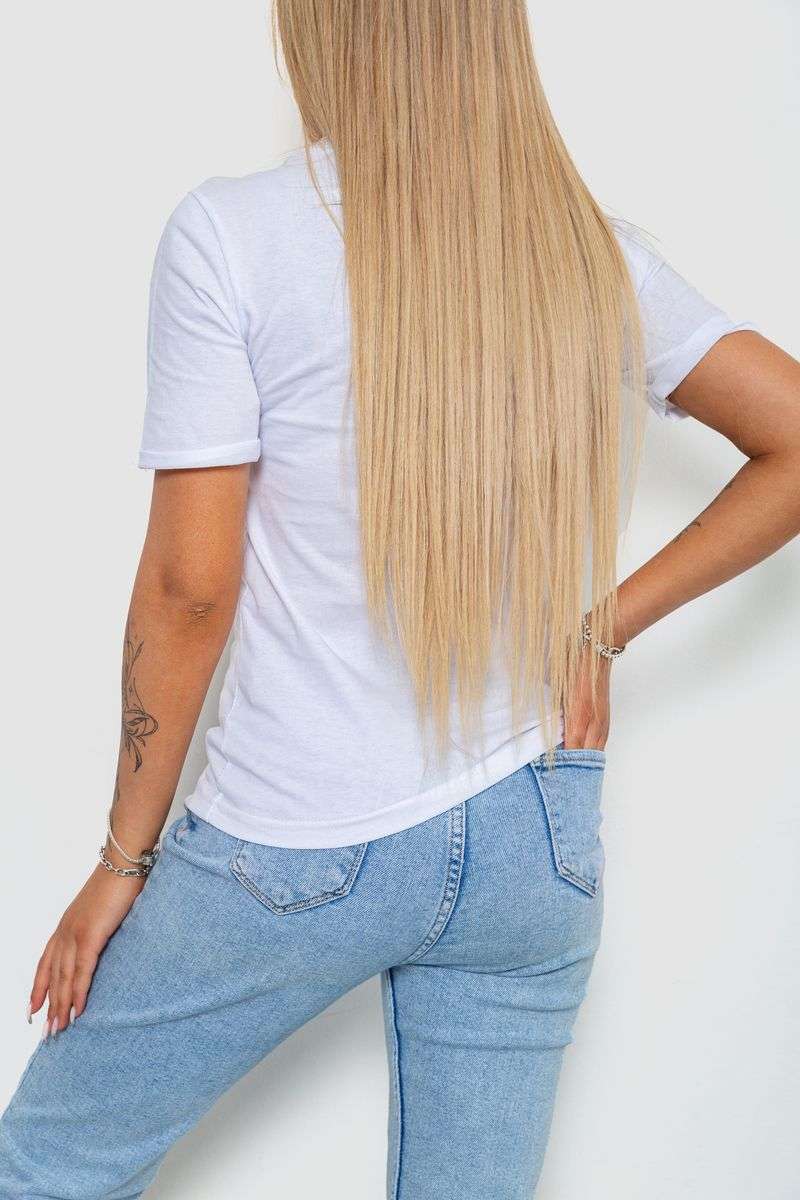 Футболка женская с принтом, цвет белый, 238R57400 — изображение 4