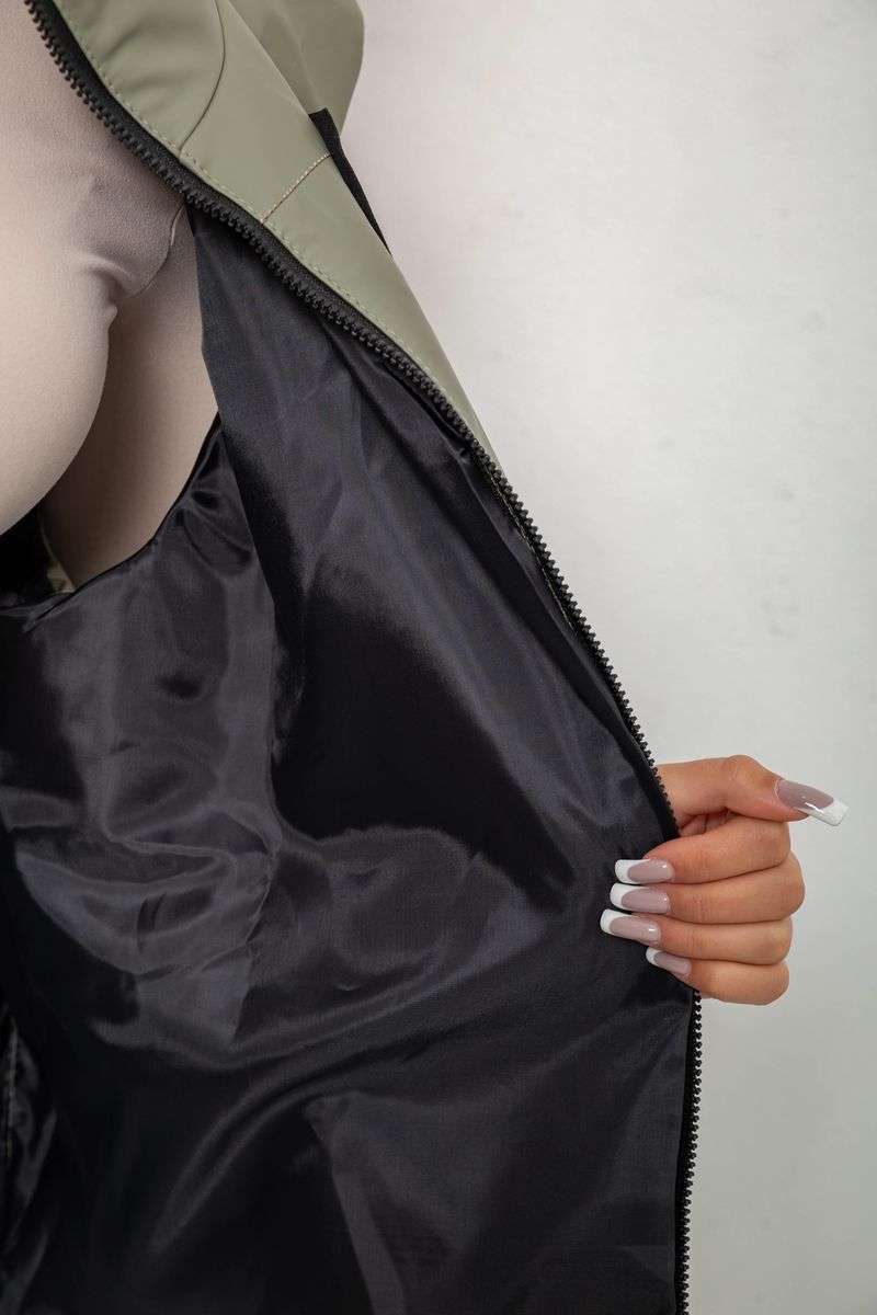 Жилетка женская демисезонная, цвет хаки, 257R93 — изображение 6