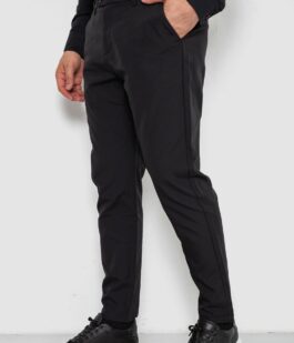 Брюки мужские классические однотонные 157RU06-006, цвет Черный