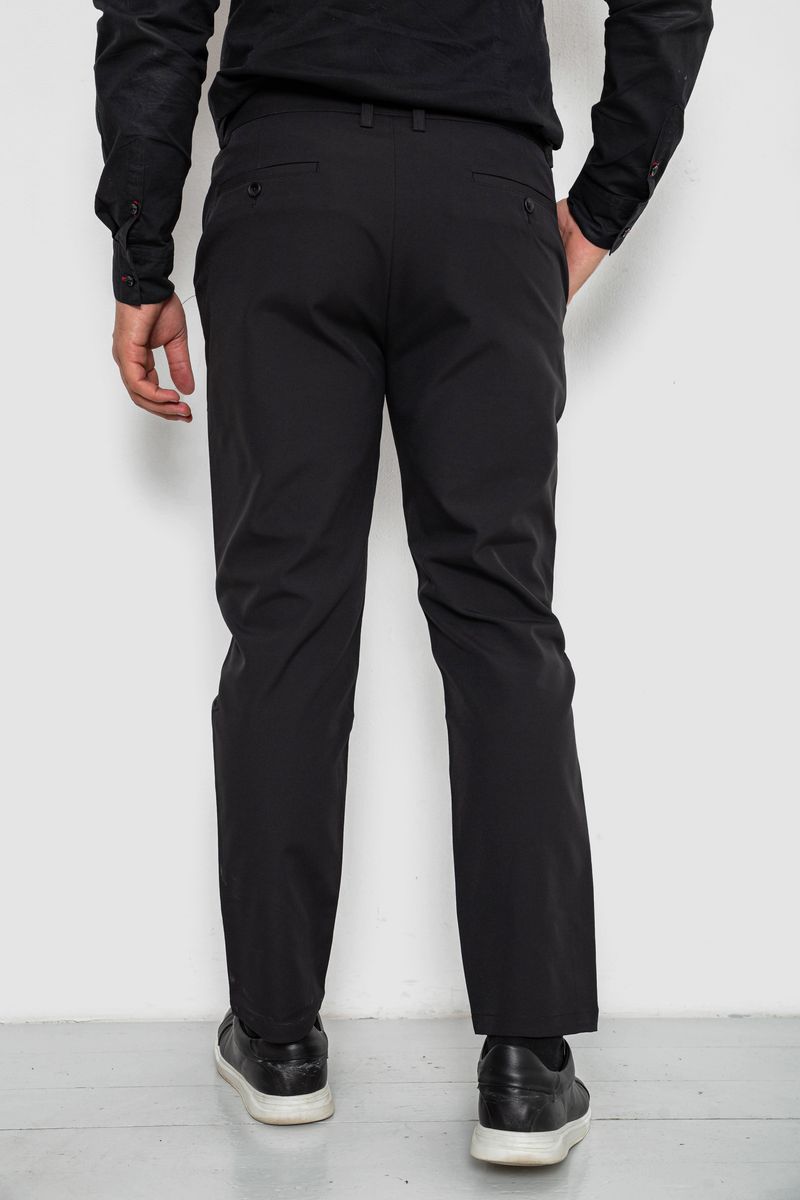 Брюки мужские классические однотонные 157RU06-006, цвет Черный — изображение 3