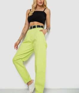 Джинсы женские балоны, цвет салатовый, 182R00315