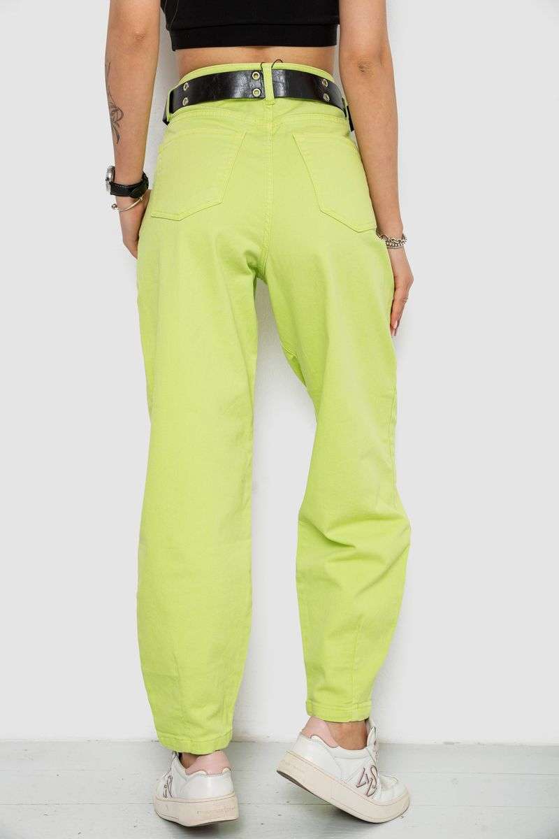 Джинсы женские балоны, цвет салатовый, 182R00315 — изображение 4