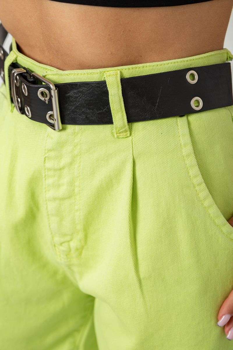 Джинсы женские балоны, цвет салатовый, 182R00315 — изображение 5