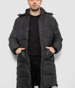 Куртка мужская зимняя удлиненная, цвет черный, 244RH76-30D