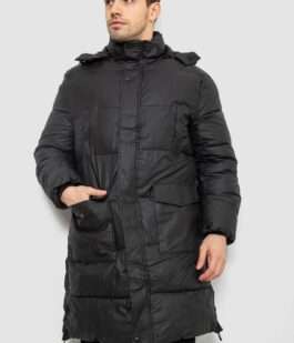 Куртка мужская зимняя удлиненная, цвет черный, 244RH76-30D