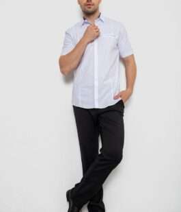 Рубашка мужская однотонная классическая, цвет белый, 214R7108