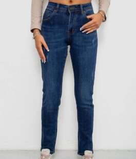 Джинсы женские на флисе, цвет синий, 244RVE951