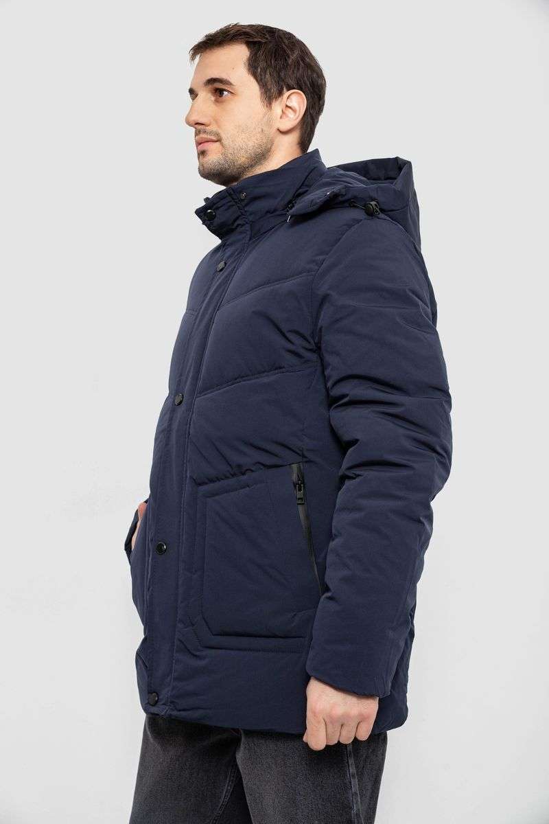 Куртка мужская зимняя удлиненная, цвет синий, 241R2022-21 — изображение 4