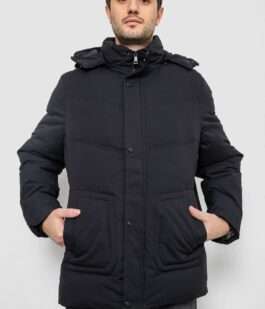 Куртка мужская зимняя удлиненная, цвет черный, 241R2022-21