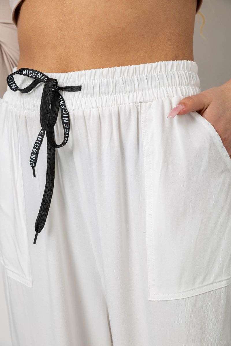 Штаны женские катоновые, цвет белый, 244RLE-075 — изображение 5