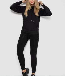 Худи женский на флисе, цвет черный, 242R053