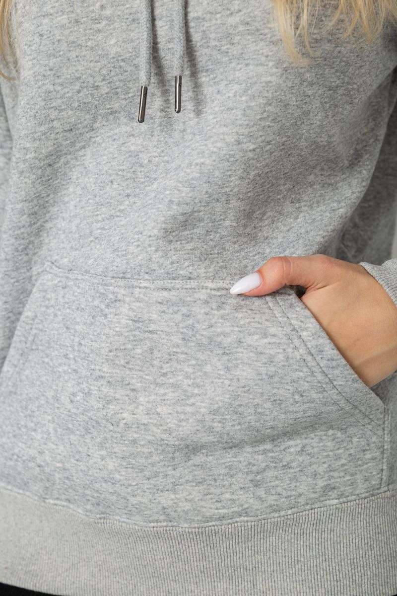 Худи женский на флисе, цвет серый, 242R053 — изображение 5