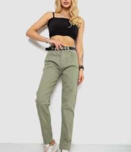 Джинсы женские MOM, цвет оливковый, 182R00296