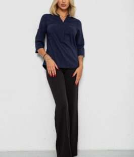 Блуза однотонная, цвет синий, 230R96-15