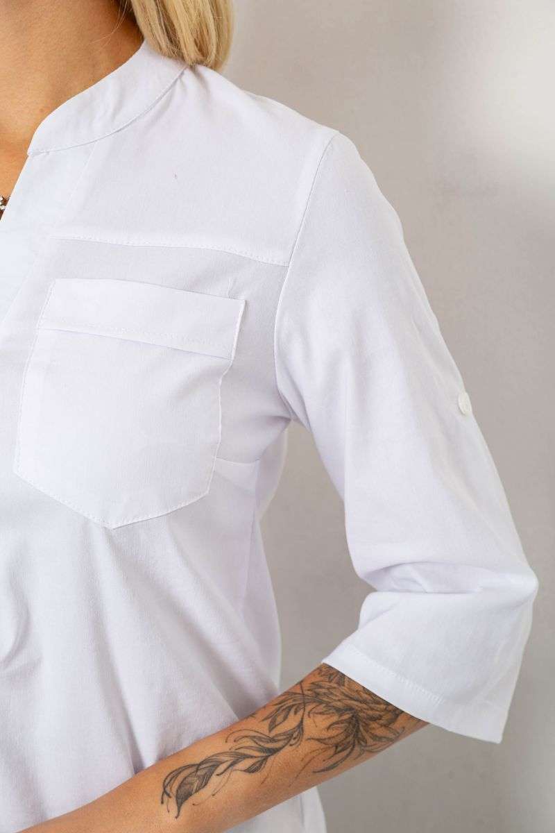 Блуза однотонная, цвет белый, 230R96-15 — изображение 5