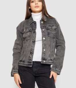 Джинсовая куртка женская, цвет серый, 129RA229