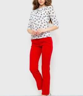 Блуза с принтом, цвет молочно-черный, 230R1121