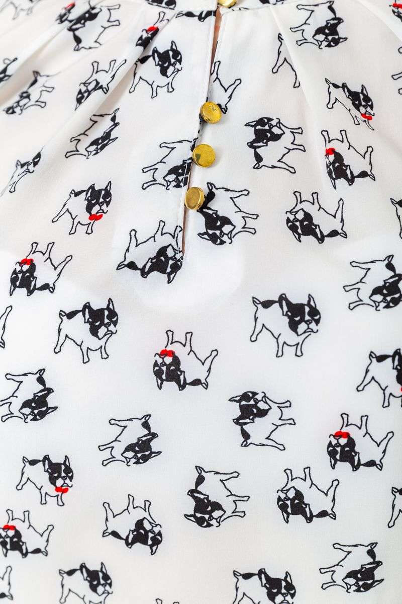 Блуза с принтом, цвет молочно-черный, 230R1121 — изображение 5