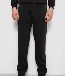 Спортивные штаны мужские на флисе, цвет черный, 244R41597