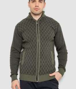 Кофта мужская на молнии, цвет хаки, 161R1013