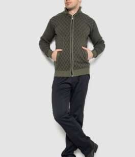 Кофта мужская на молнии, цвет хаки, 161R1013