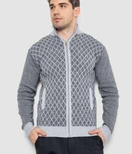 Кофта мужская на молнии, цвет серый, 161R1013