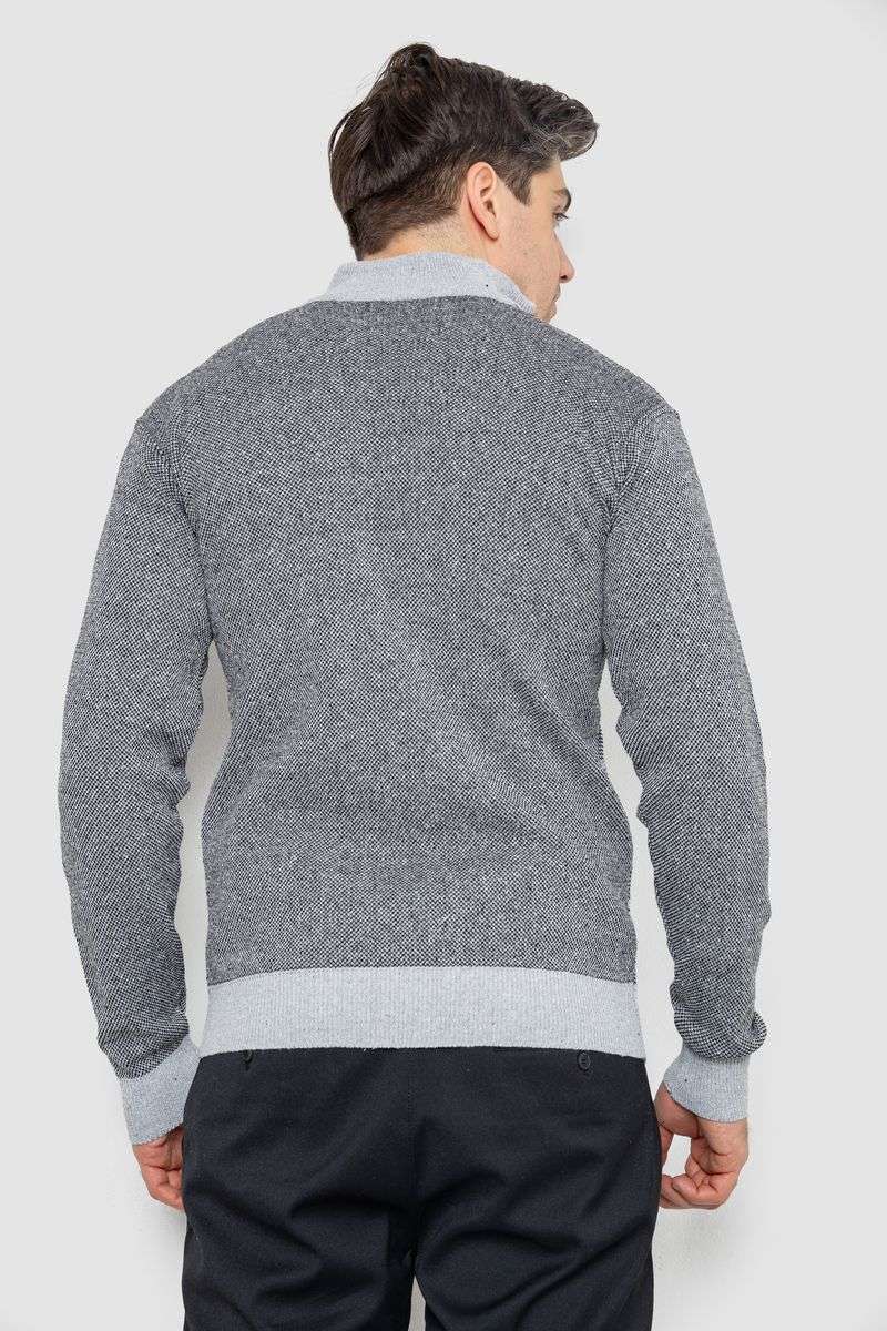 Кофта мужская на молнии, цвет серый, 161R1013 — изображение 4