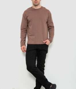 Лонгслив мужской однотонный, цвет коричневый, 102R3308