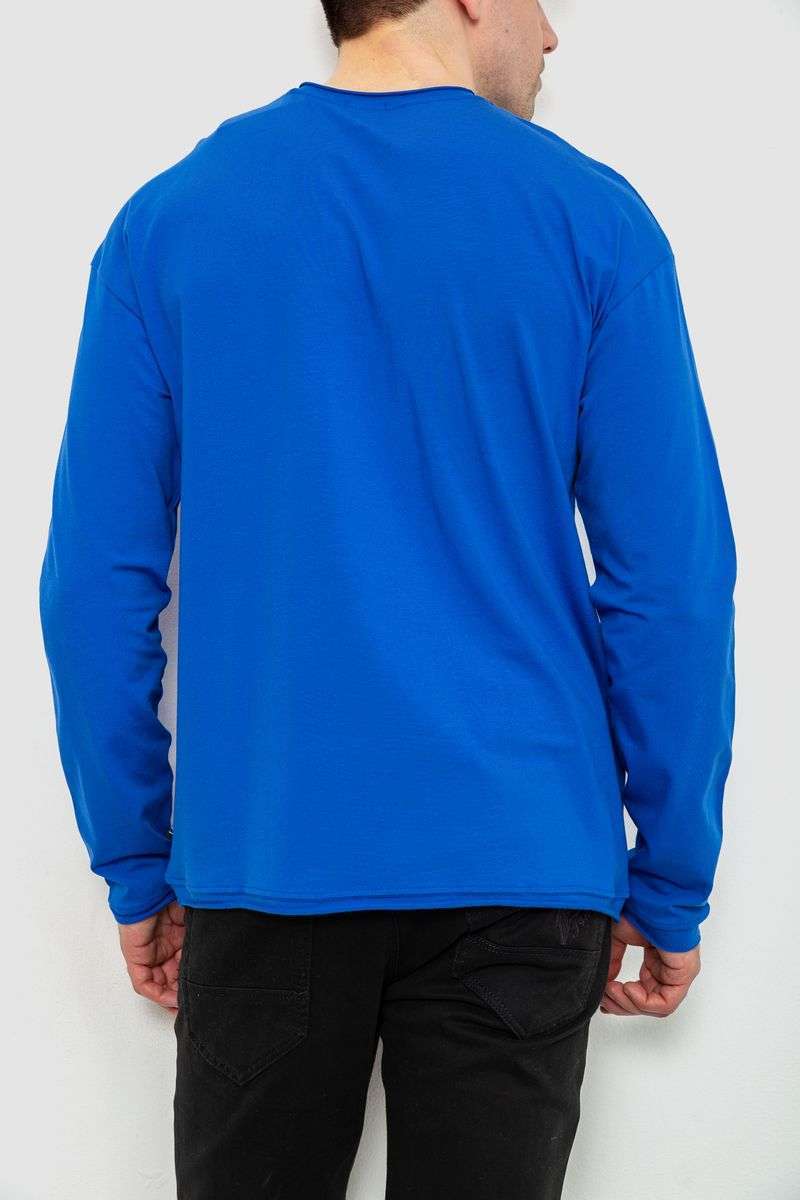 Лонгслив мужской однотонный, цвет электрик, 102R3308 — изображение 4