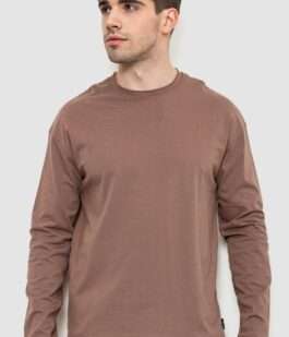 Лонгслив мужской однотонный, цвет коричневый, 102R3308