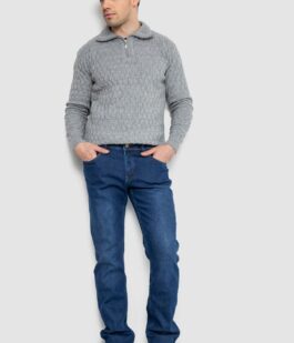 Джинсы мужские на флисе, цвет синий, 254R2405