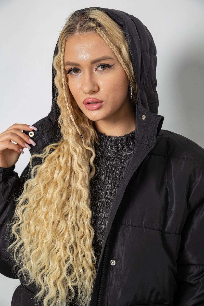 Куртка женская демисезонная с поясом, цвет черный, 207R2023 — изображение 5