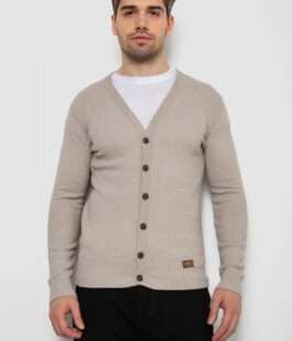 Кофта мужская на пуговицах, цвет бежевый, 238R1055