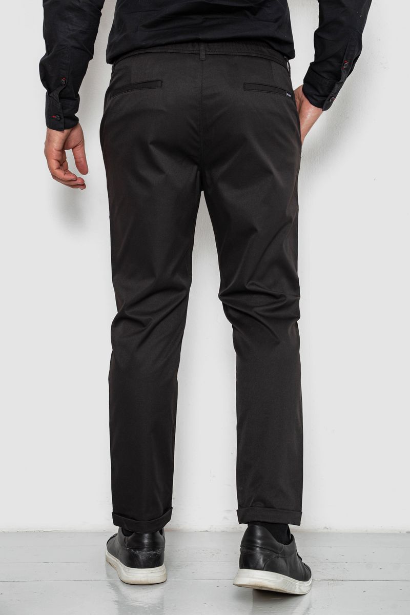 Брюки мужские классические однотонные, цвет черный, 157RU02-012 — изображение 4