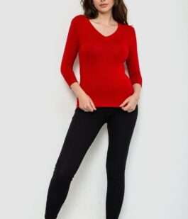 Лонгслив женский укороченный с рукавом 3/4, цвет бордовый, 186R509