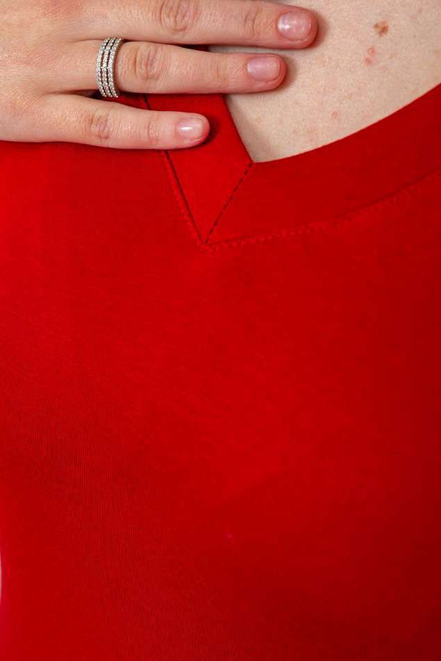 Лонгслив женский укороченный с рукавом 3/4, цвет бордовый, 186R509 — изображение 5