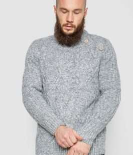 Кофта мужская на пуговицах 14R10336, цвет Серый