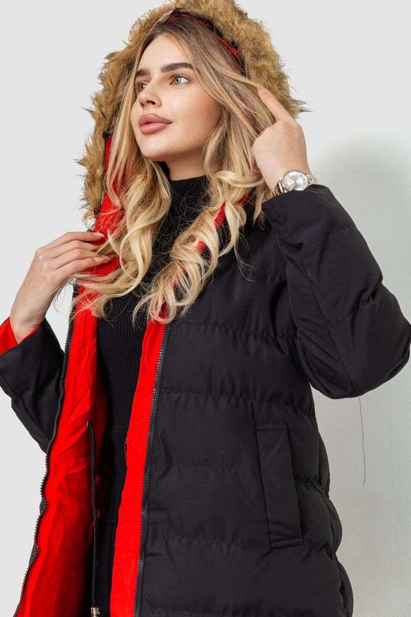 Куртка женская двусторонняя, цвет черно-красный, 129R818-555 — изображение 6
