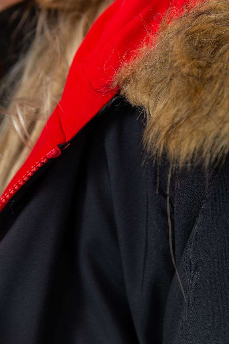 Куртка женская двусторонняя, цвет красно-черный, 129R818-555 — изображение 8