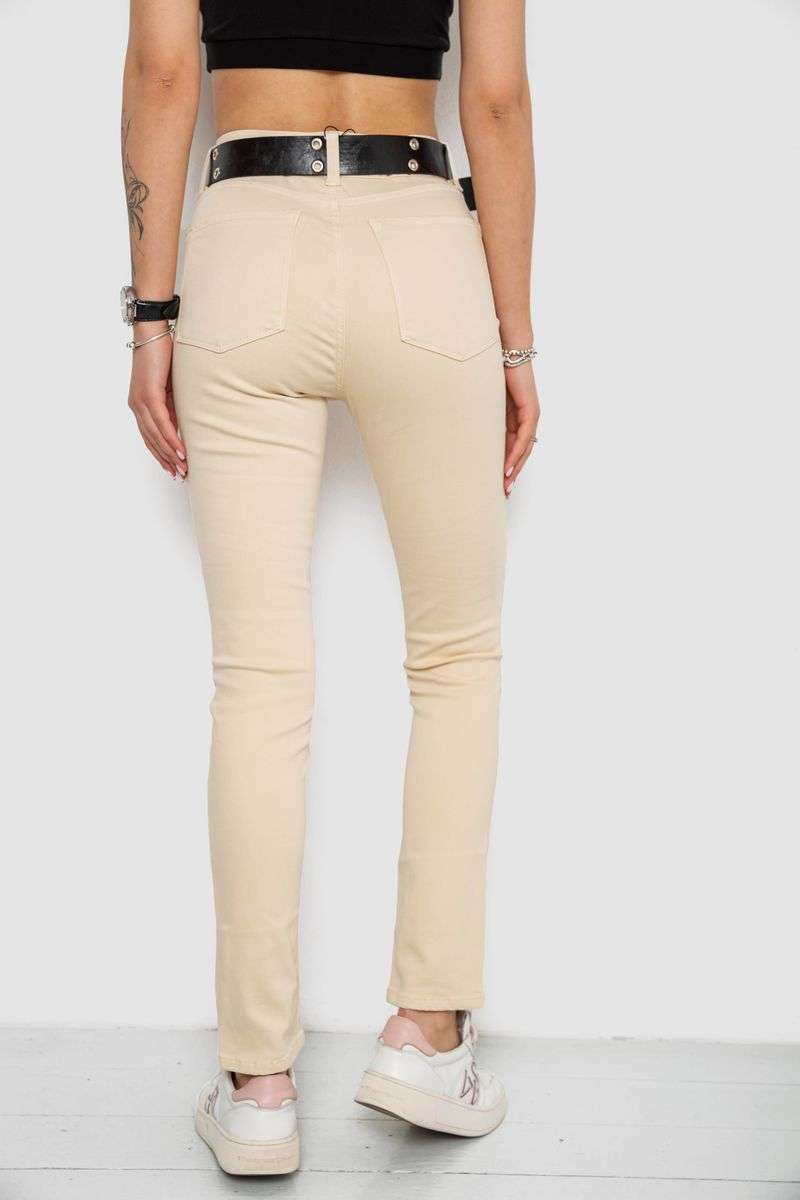 Джинсы женские, цвет бежевый, 182R00251 — изображение 4
