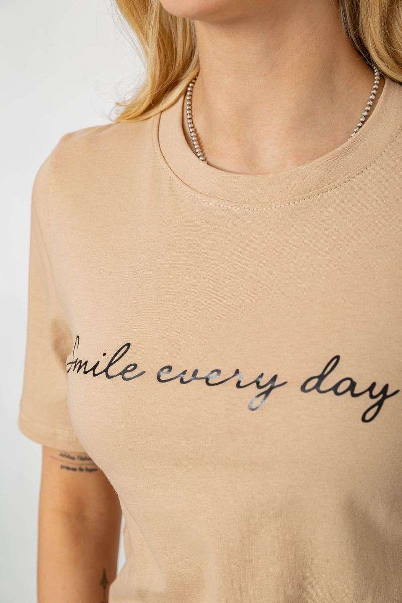 Футболка женская с принтом, цвет бежевый, 241R130 — изображение 5