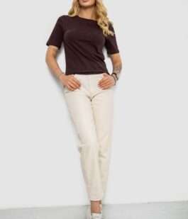 Футболка женская с принтом, цвет шоколадный, 241R130