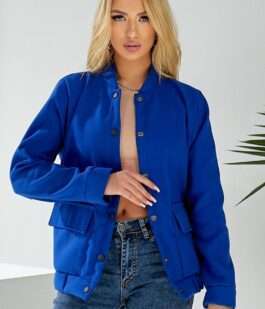 Бомбер женский искусственный кашемир, цвет электрик, 257R325