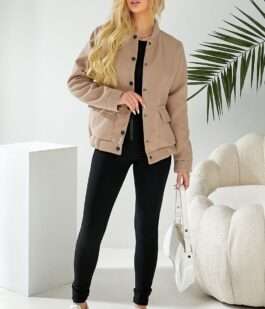 Бомбер женский искусственный кашемир, цвет бежевый, 257R325