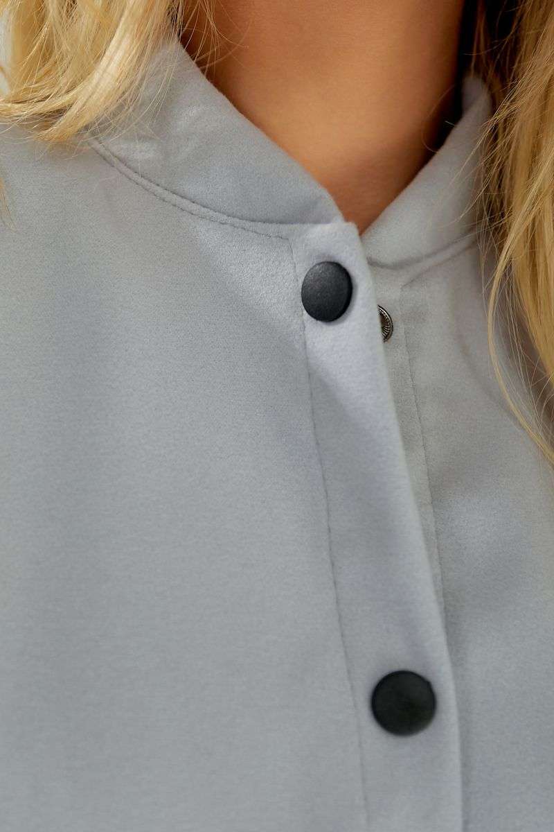 Бомбер женский искусственный кашемир, цвет серый, 257R325 — изображение 8