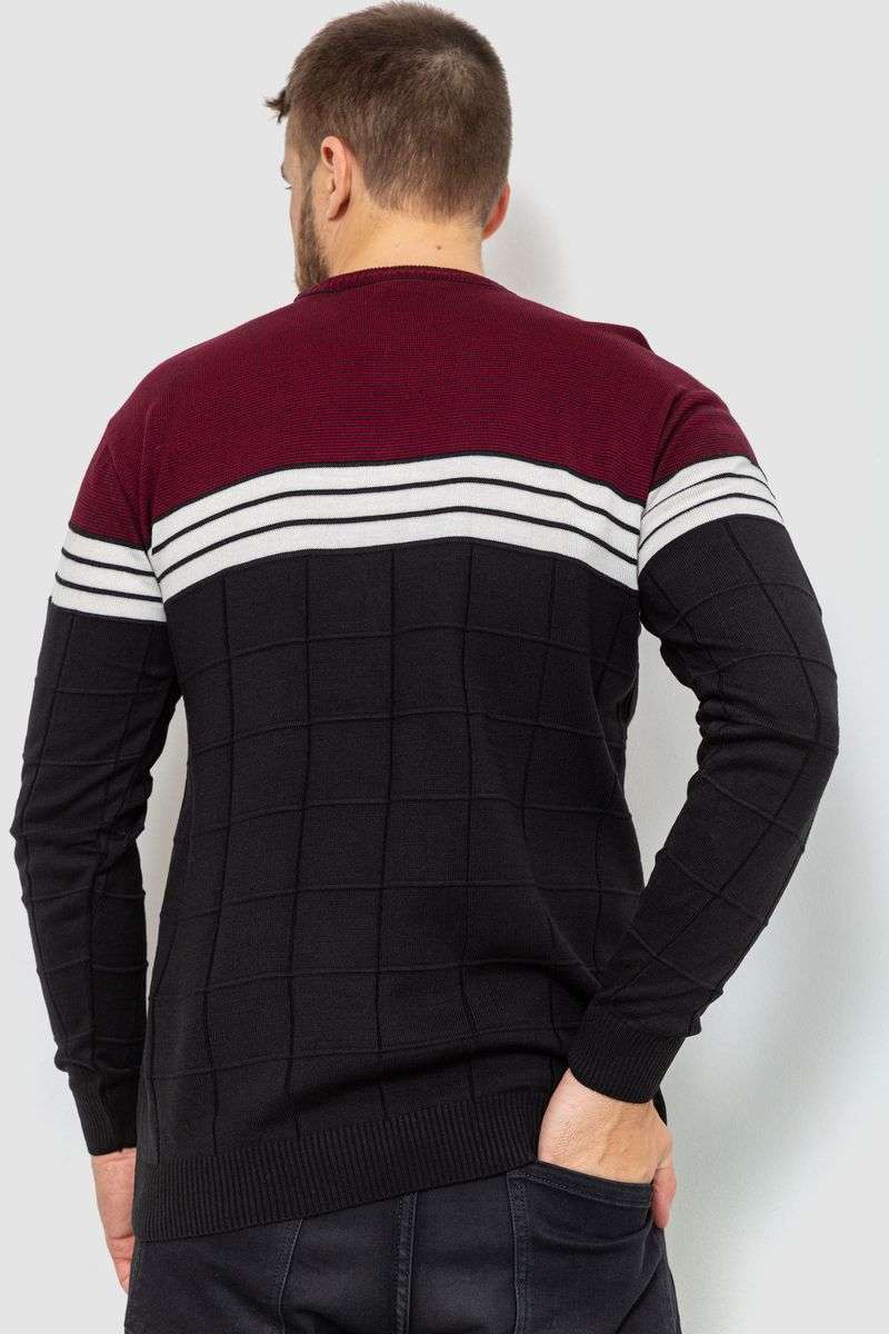 Свитер мужской, цвет черно-бордовый, 161R884 — изображение 4